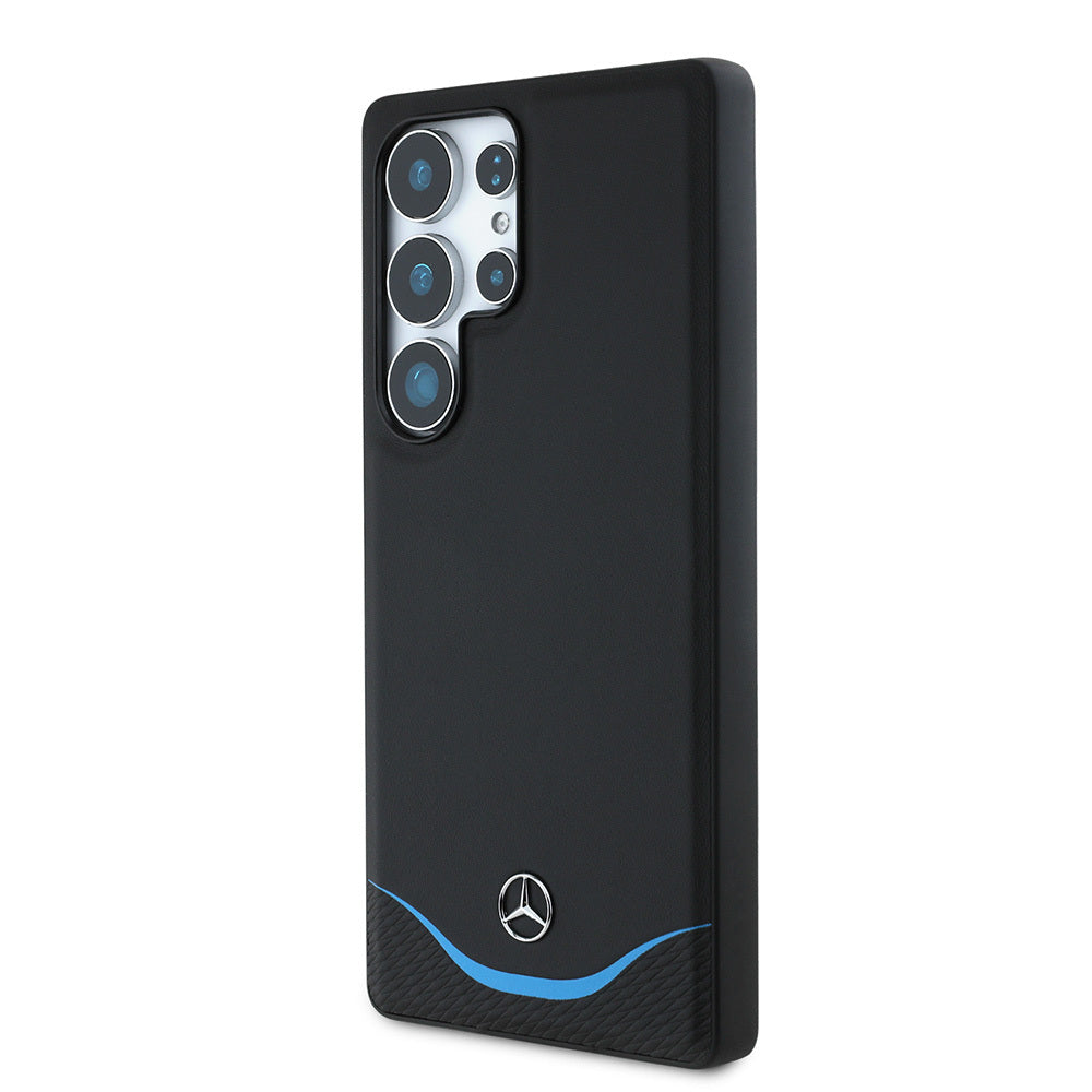 Mercedes Benz Galaxy S25 Ultra Orjinal Lisanslı M-safe Şarj Özellikli 3D Metal Logolu Mavi Yatay Eğri Çizgili Deri Kılıf Mercedes Benz Galaxy S25 Ultra Orjinal Lisanslı M-safe Şarj Özellikli 3D Metal Logolu Mavi Yatay Eğri Çizgili Deri Kılıf